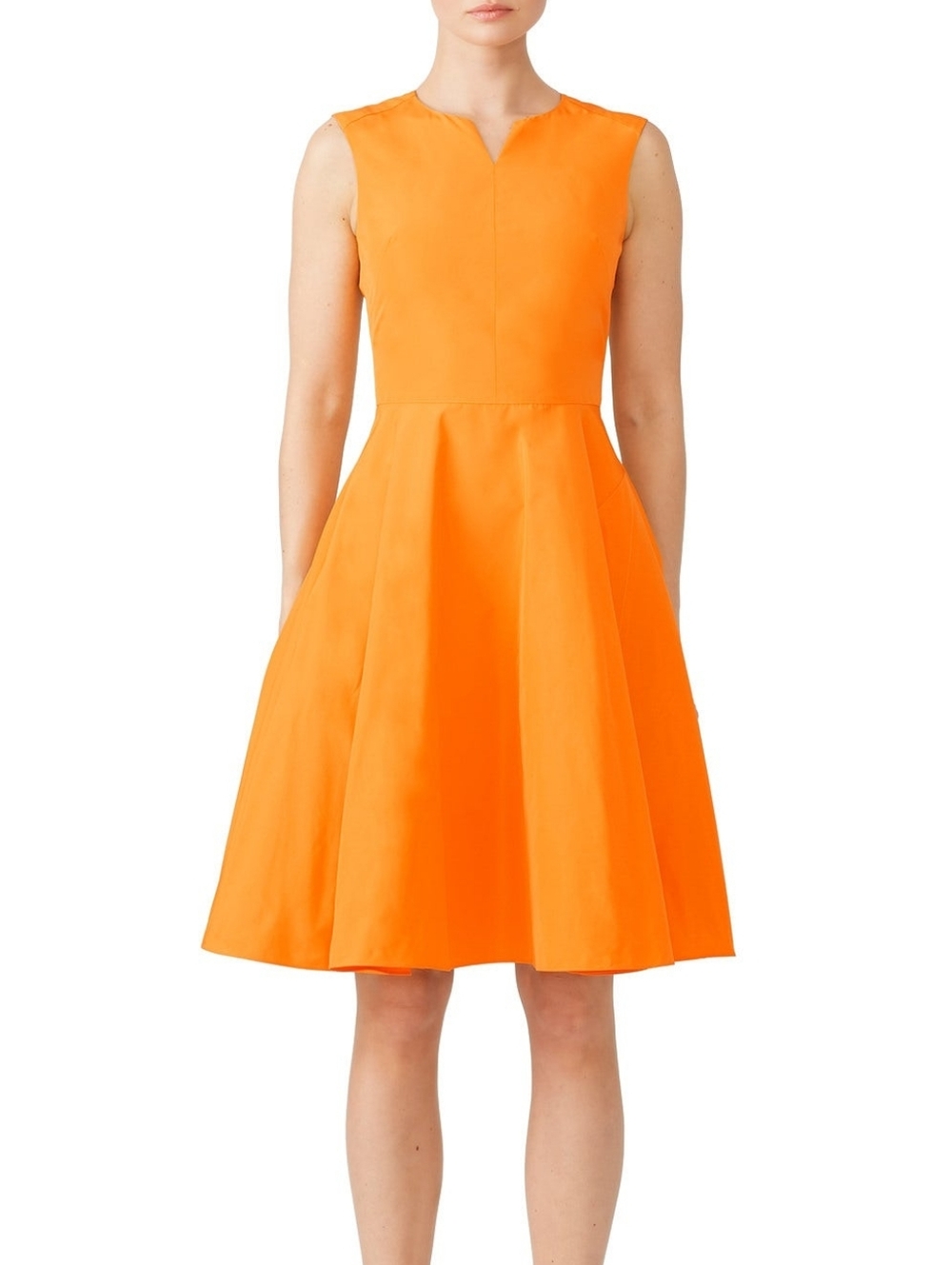 Jil Sander Sleeveless Orange Midi Dress